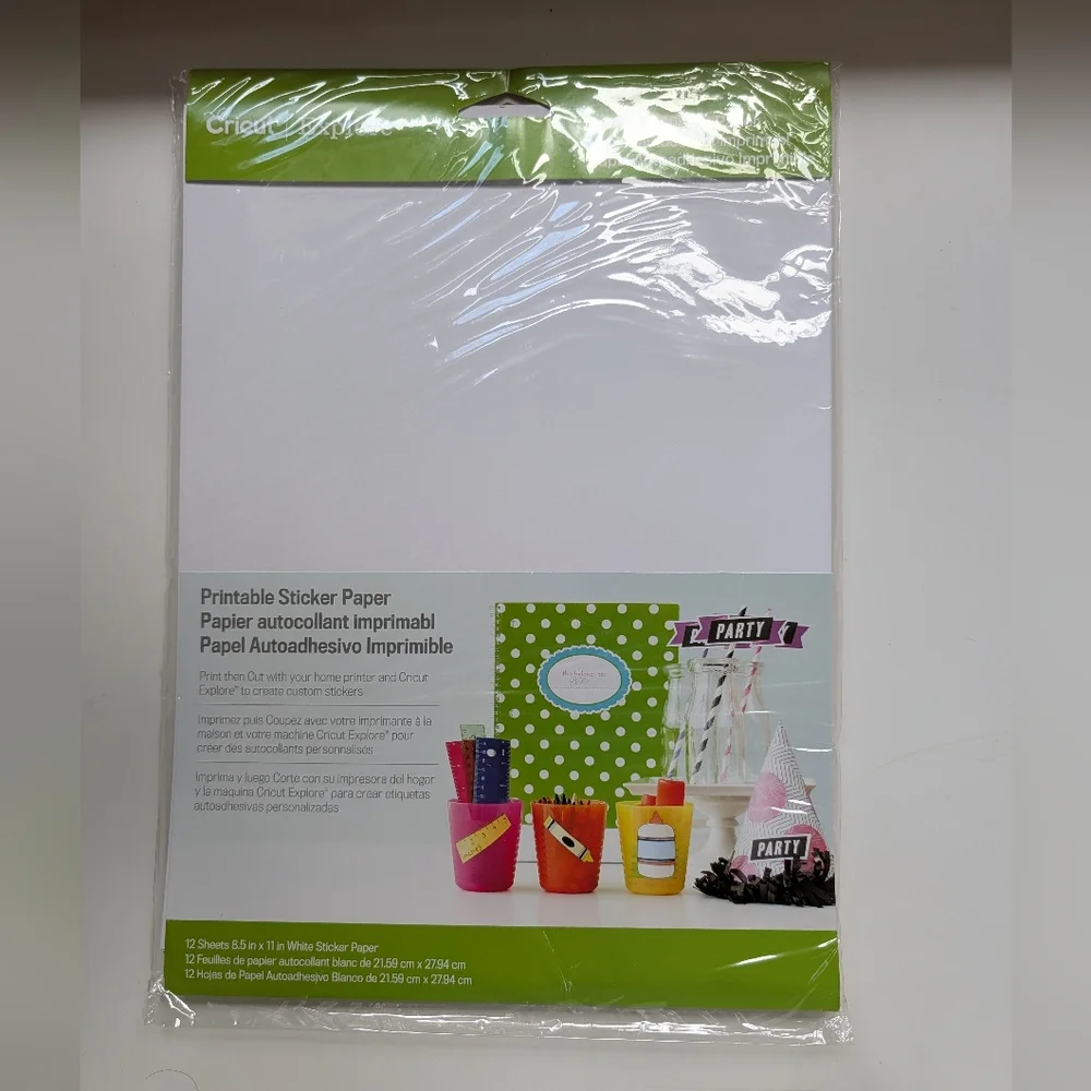 Cricut Printable Sticker Paper – 12 Sheets – New in Package